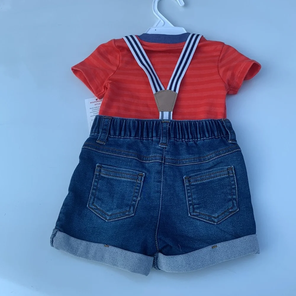 💰Cat & Jack 2 Piece Outfit with Suspenders